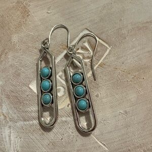 Silver and Turquoise Dangle Earrings